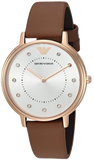 Emporio Armani Classic Analog Silver Dial Brown Leather Strap Watch For Women - AR8040 Buy Now By Emporio Armani