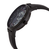 Emporio Armani Meccanico Skeleton Black Dial Black Leather Strap Watch For Men - AR60046 Buy Now By Emporio Armani