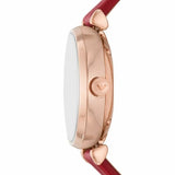 Emporio Armani Gianni T-Bar Mother of Pearl White Dial Red Leather Strap Watch For Women - AR60048 Buy Now By Emporio Armani