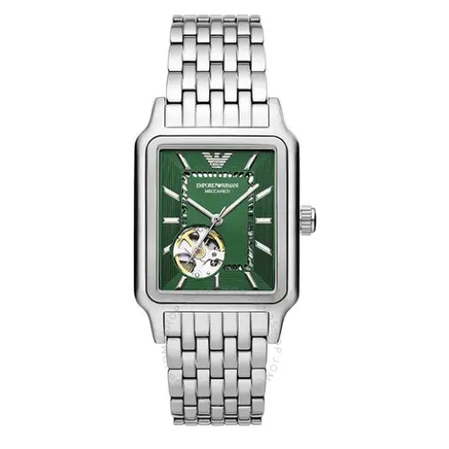 Emporio Armani Meccanico Automatic Green Dial Silver Steel Strap Watch For Men - AR60067 Buy Now By Emporio Armani