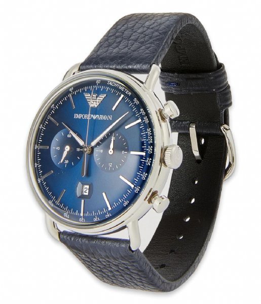 Emporio Armani Aviator Blue Dial Blue Leather Strap Watch For Men - AR11105 Buy Now By Emporio Armani