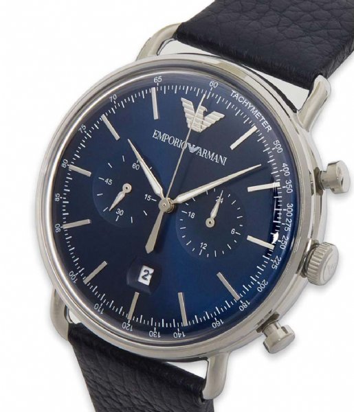 Emporio Armani Aviator Blue Dial Blue Leather Strap Watch For Men - AR11105 Buy Now By Emporio Armani