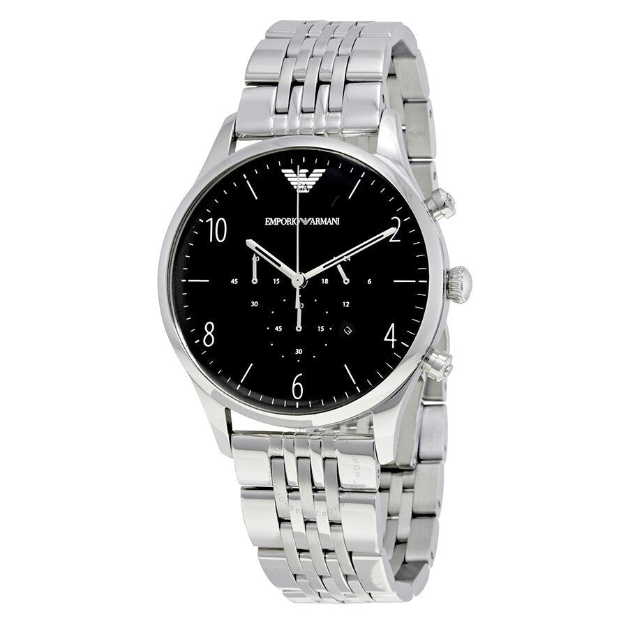 Emporio Armani Beta Chronograph Black Dial Steel Strap Watch For Men - AR1863 Buy Now By Emporio Armani