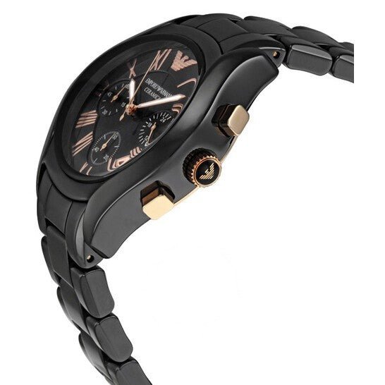 Emporio Armani Chronograph Black Ceramic Stainless Steel Dial Watch For Women - AR1411 Buy Now By Emporio Armani