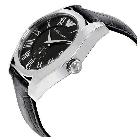 Emporio Armani Valente Black Dial Black Leather Strap Watch For Men - AR0643 Buy Now By Emporio Armani