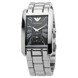 Emporio Armani Classic Black Dial Silver Stainless Steel Strap Watch For Men - AR0156 Buy Now By Emporio Armani