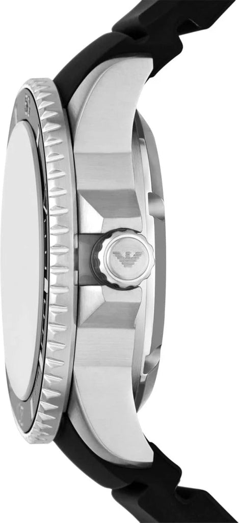 Emporio Armani Sea Explorer Automatic Black Dial Black Silicone Strap Watch For Men - AR60078 Buy Now By Emporio Armani