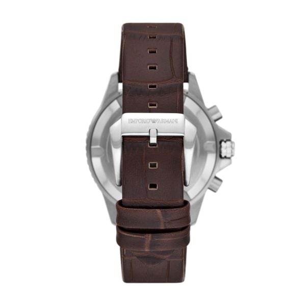 Emporio Armani Diver Chronograph Brown Dial Brown Leather Strap Watch For Men - AR11486 Buy Now By Emporio Armani