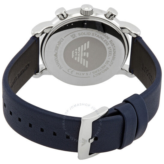Emporio Armani Luigi Chronograph Blue Dial Blue Leather Strap Watch For Men - AR11451 Buy Now By Emporio Armani