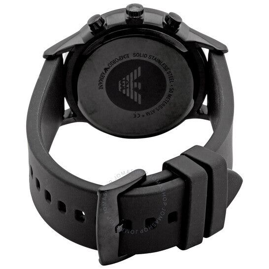 Emporio Armani Chronograph Quartz Silver Dial Black Rubber Strap Watch For Men - AR11048 Buy Now By Emporio Armani