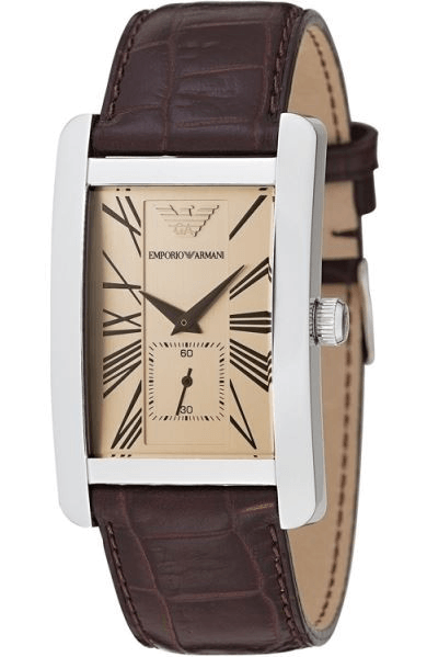 Emporio Armani Classic Beige Dial Brown Leather Strap Watch For Women - AR0155 Buy Now By Emporio Armani