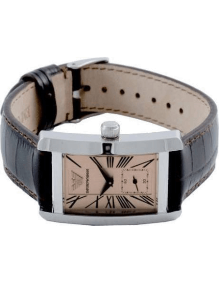 Emporio Armani Classic Beige Dial Brown Leather Strap Watch For Women - AR0155 Buy Now By Emporio Armani