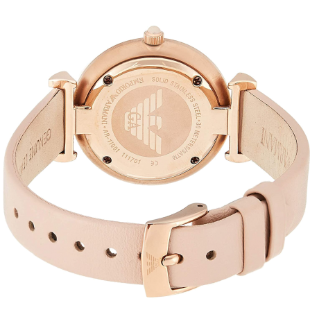 Emporio Armani Gianni T-Bar Quartz Rose Gold Dial Pink Leather Strap Watch For Women - AR11001 Buy Now By Emporio Armani