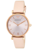 Emporio Armani Gianni T-Bar Quartz Rose Gold Dial Pink Leather Strap Watch For Women - AR11001 Buy Now By Emporio Armani