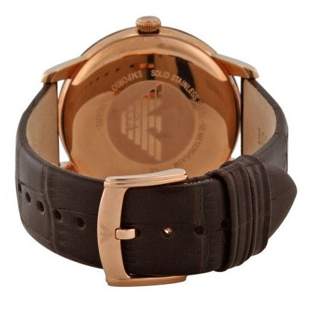 Emporio Armani Classic Quartz Brown Dial Brown Leather Strap Watch For Men - AR1613 Buy Now By Emporio Armani