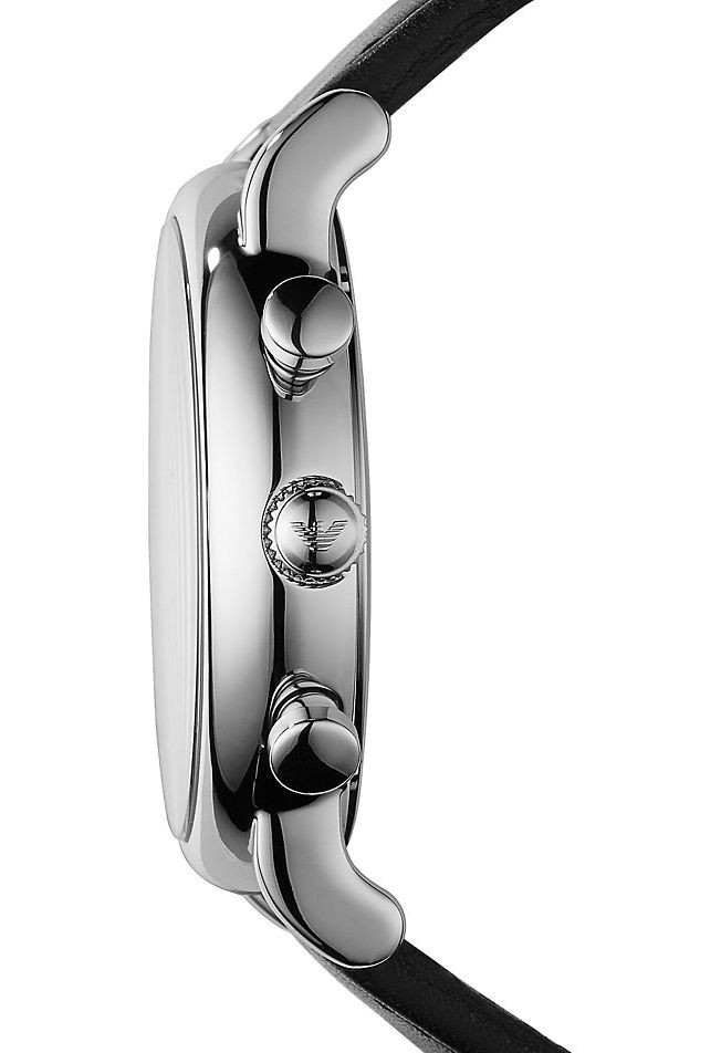 Emporio Armani Classic Quartz Chronograph White Dial Black Leather Strap Watch For Men - AR1807 Buy Now By Emporio Armani