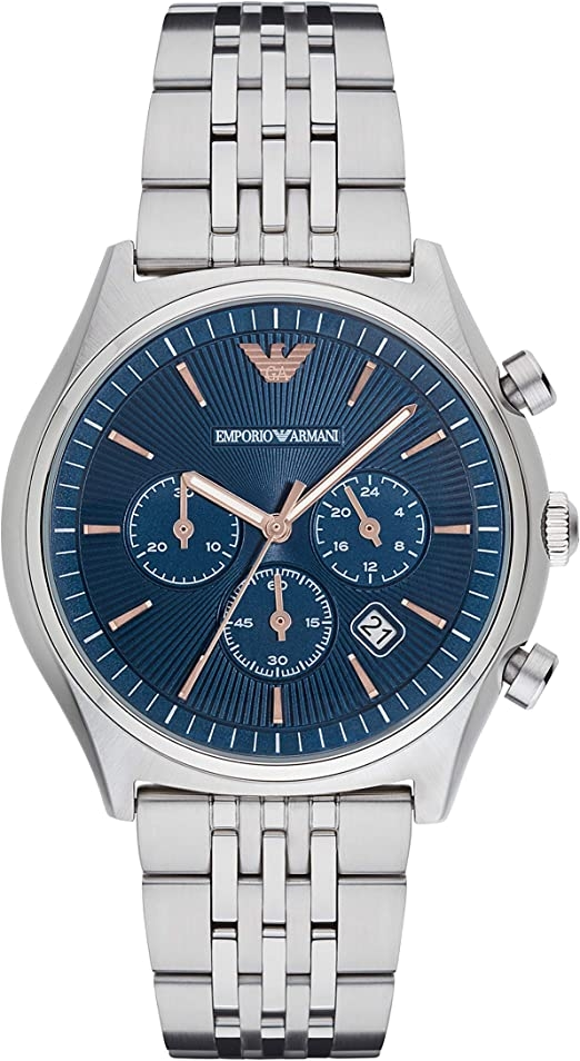 Emporio Armani Luigi Chronograph Quartz Blue Dial Silver Steel Strap Watch For Men - AR1974 Buy Now By Emporio Armani