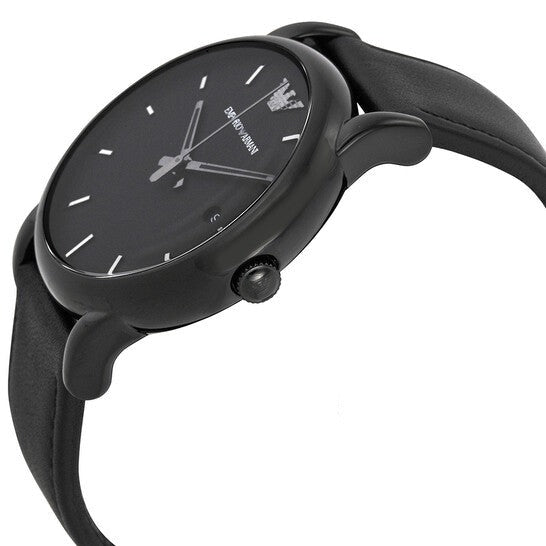 Emporio Armani Classic Black Dial Black Leather Strap Watch For Men - AR1732 Buy Now By Emporio Armani