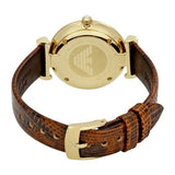 Emporio Armani Gianni T Bar Beige Dial Brown Leather Strap Watch For Women - AR1883 Buy Now By Emporio Armani