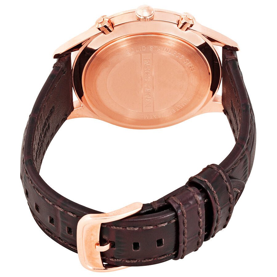Emporio Armani Classic Chronograph Burgundy Dial Brown Leather Strap Watch For Men - AR1890 Buy Now By Emporio Armani