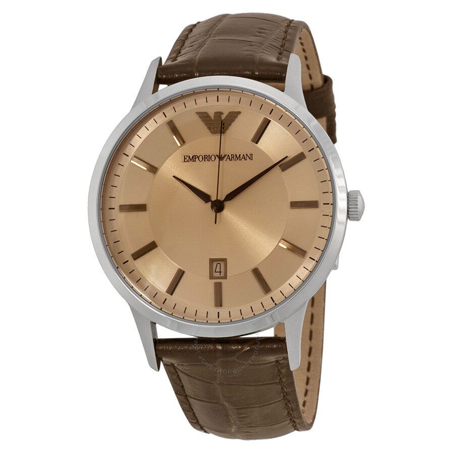 Emporio Armani Classic Quartz Brown Dial Brown Leather Strap Watch For Men - AR2427 Buy Now By Emporio Armani