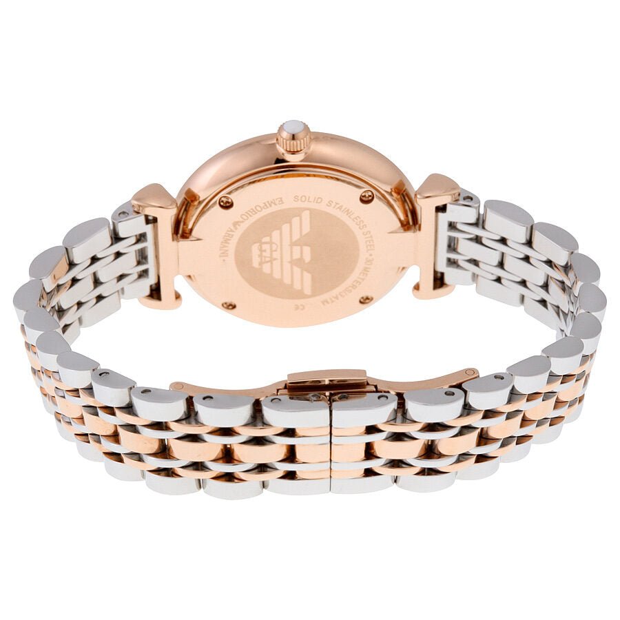 Emporio Armani T Bar Gianni Classic Mother Of Pearl Dial Two Tone Steel Strap Watch For Women - AR1683 Buy Now By Emporio Armani