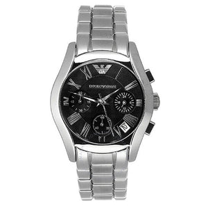 Emporio Armani Velente Chronograph Black Dial Silver Steel Strap Watch For Women - AR0674 Buy Now By Emporio Armani