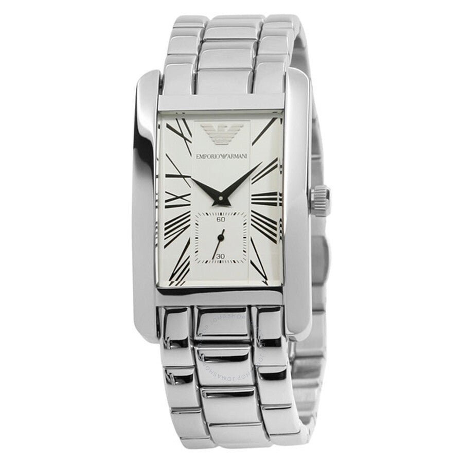 Emporio Armani Classic White Dial Silver Steel Strap Watch For Men - AR0145 Buy Now By Emporio Armani