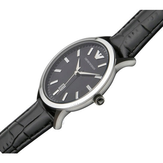 Emporio Armani Classic Quartz Black Dial Black Leather Strap Watch For Men - AR2429 Buy Now By Emporio Armani