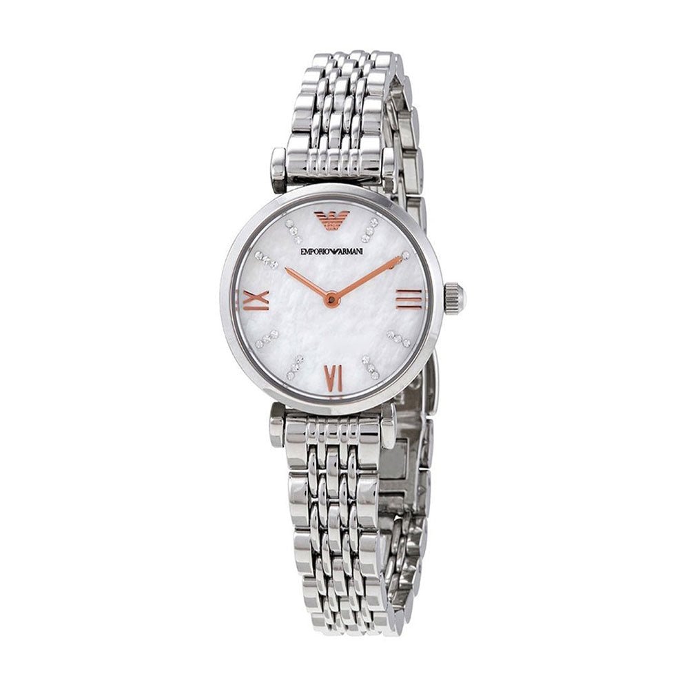 Emporio Armani Donna Mother of Pearl Dial Silver Steel Strap Watch For Women - AR11204 Buy Now By Emporio Armani