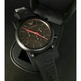 Emporio Armani Luigi Chronograph Black Dial Black Rubber Strap Watch For Men - AR11024 Buy Now By Emporio Armani