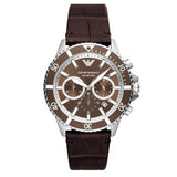 Emporio Armani Diver Chronograph Brown Dial Brown Leather Strap Watch For Men - AR11486 Buy Now By Emporio Armani