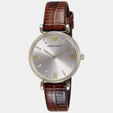 Emporio Armani Gianni T Bar Beige Dial Brown Leather Strap Watch For Women - AR1883 Buy Now By Emporio Armani