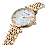 Emporio Armani Mother of Pearl Dial Rose Gold Steel Strap Watch For Women - AR11110 Buy Now By Emporio Armani