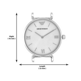 Emporio Armani Retro Analog Quartz Silver Dial Black Leather Strap Watch For Men - AR1674 Buy Now By Emporio Armani