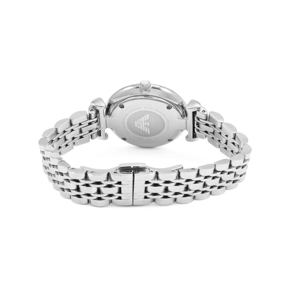 Emporio Armani Gianni T-Bar Mother of Pearl Dial Silver Stainless Steel Watch For Women - AR1908 Buy Now By Emporio Armani
