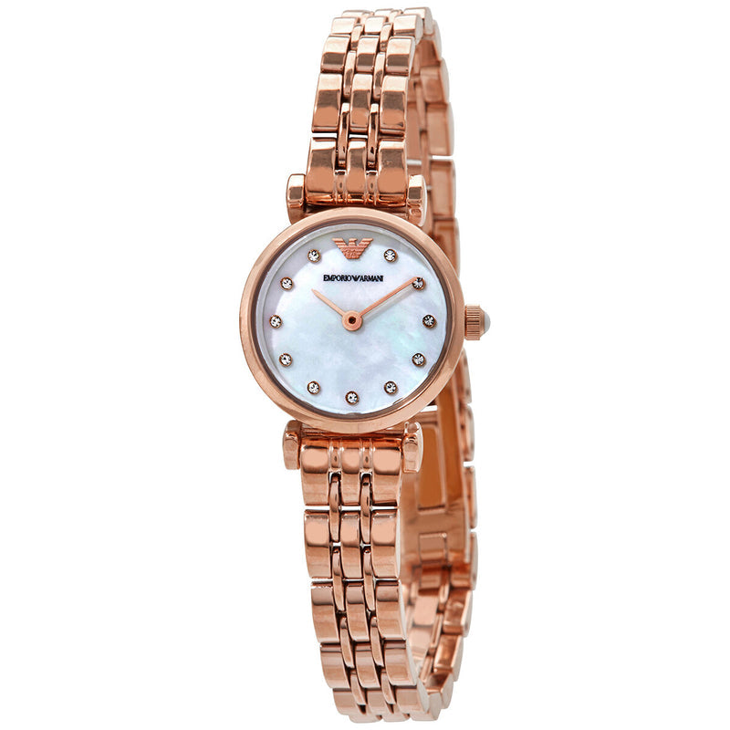 Emporio Armani Gianni T-Bar Mother of Pearl Dial Rose Gold Steel Strap Watch For Women - AR11203 Buy Now By Emporio Armani