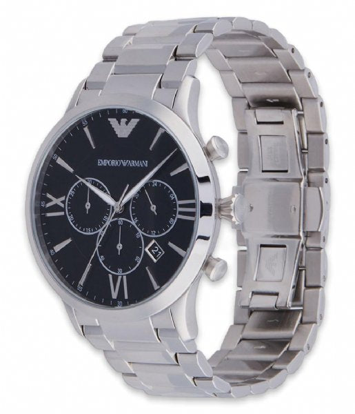 Emporio Armani Giovanni Chronograph Black Dial Silver Steel Strap Watch For Men - AR11208 Buy Now By Emporio Armani