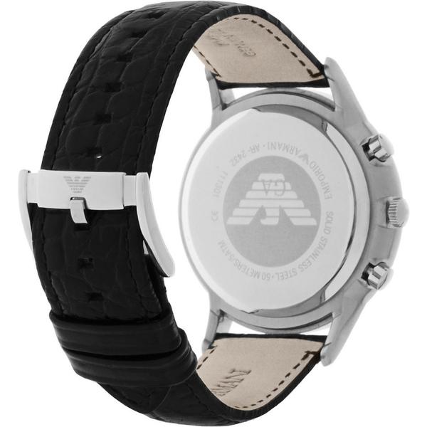 Emporio Armani Classic Chronograph Silver Dial Black Leather Strap Watch For Men - AR2432 Buy Now By Emporio Armani