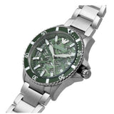Emporio Armani Diver Automatic Green Dial Silver Steel Strap Watch For Men - AR60061 Buy Now By Emporio Armani