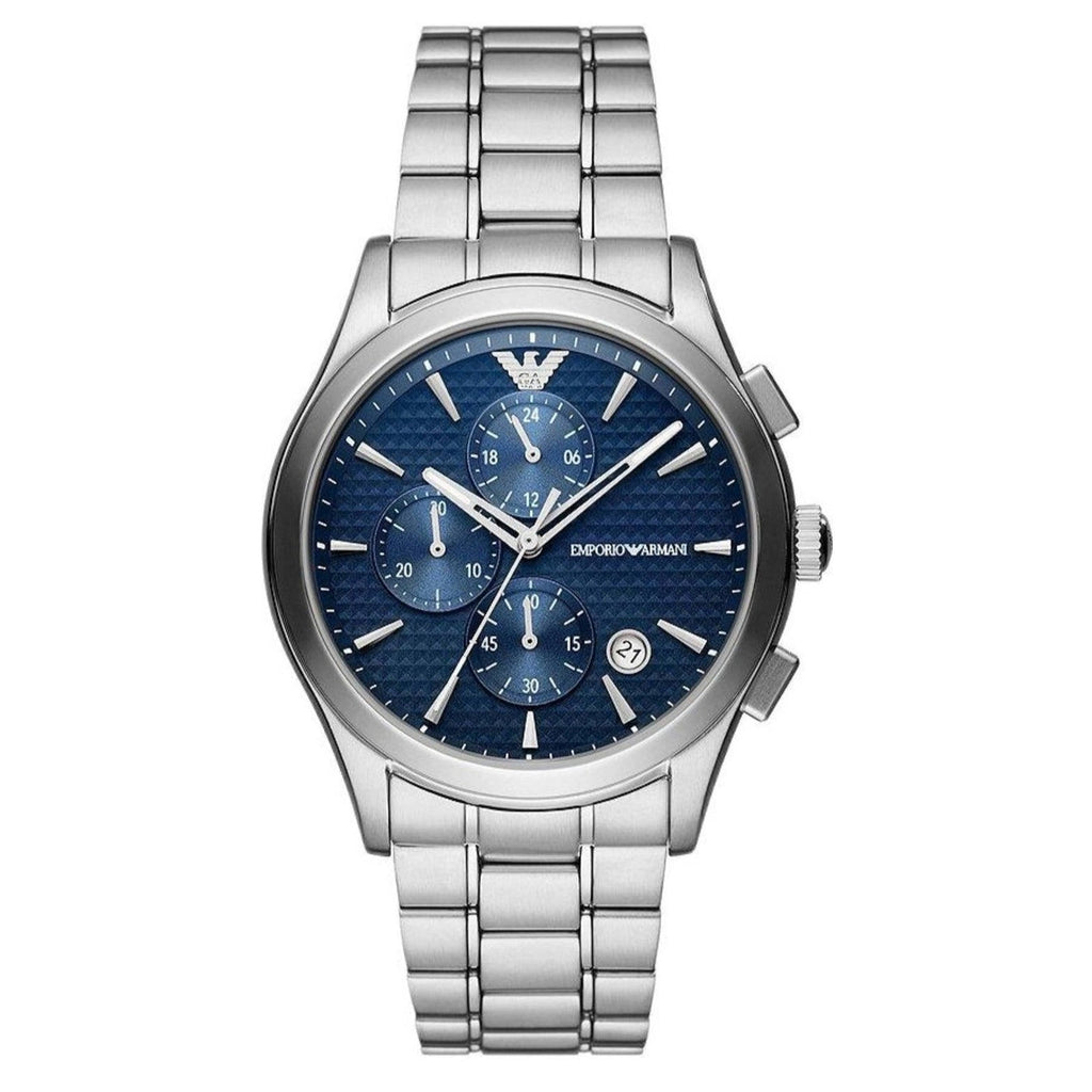 Emporio Armani Chronograph Blue Dial Silver Steel Strap Watch For Men - AR11528 Buy Now By Emporio Armani