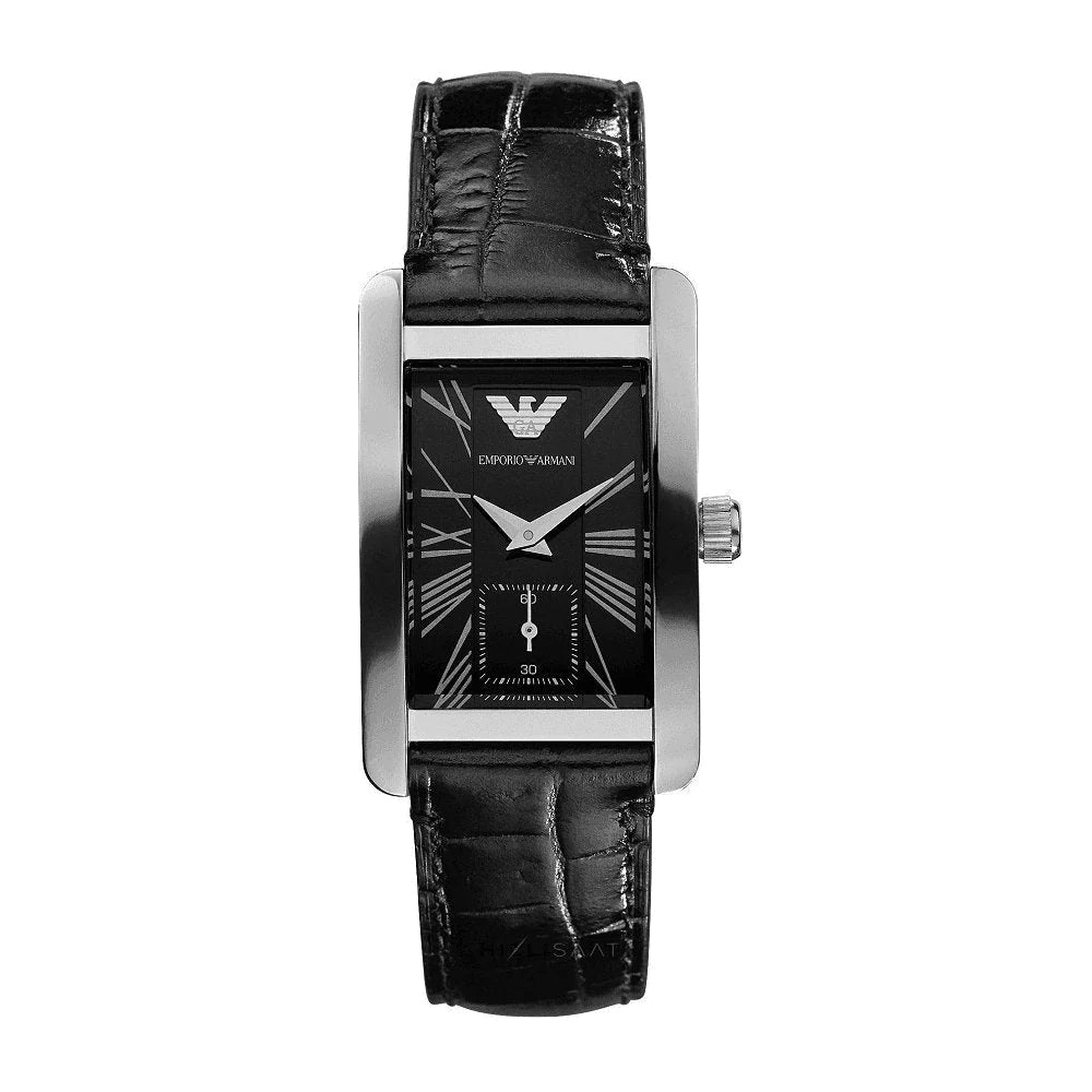 Emporio Armani Classic Analog Black Dial Black Leather Strap Strap Watch For Men - AR1604 Buy Now By Emporio Armani