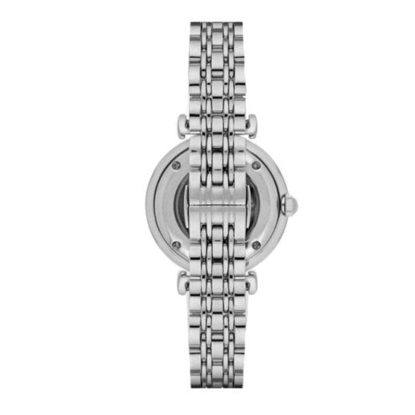 Emporio Armani Gianni T-Bar Automatic Silver Dial Silver Steel Strap Watch For Women - AR60022 Buy Now By Emporio Armani