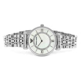 Emporio Armani Gianni T-Bar Mother of Pearl Dial Silver Stainless Steel Watch For Women - AR1908 Buy Now By Emporio Armani