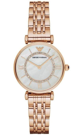Emporio Armani T-Bar Gianni Crystal Pave Dial Rose Gold Steel Strap Watch For Women - AR11244 Buy Now By Emporio Armani