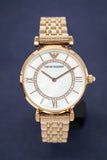 Emporio Armani Gianni T Bar Mother of Pearl Rose Gold Stainless Steel Strap Watch For Women - AR1909 Buy Now By Emporio Armani