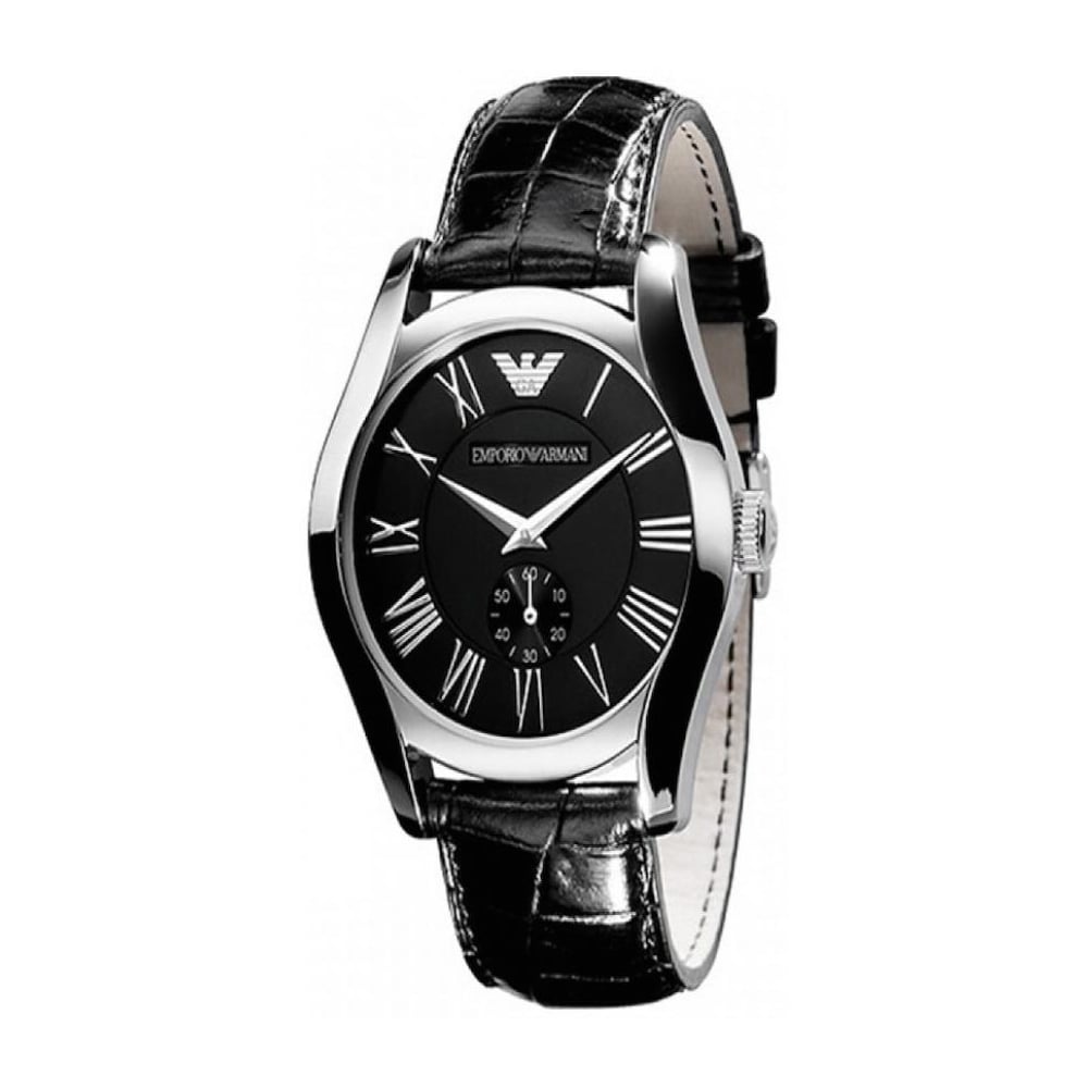 Emporio Armani Velente Black Dial Black Leather Strap Watch For Women - AR0644 Buy Now By Emporio Armani