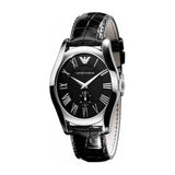 Emporio Armani Velente Black Dial Black Leather Strap Watch For Women - AR0644 Buy Now By Emporio Armani