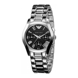 Emporio Armani Velente Chronograph Black Dial Silver Steel Strap Watch For Women - AR0674 Buy Now By Emporio Armani
