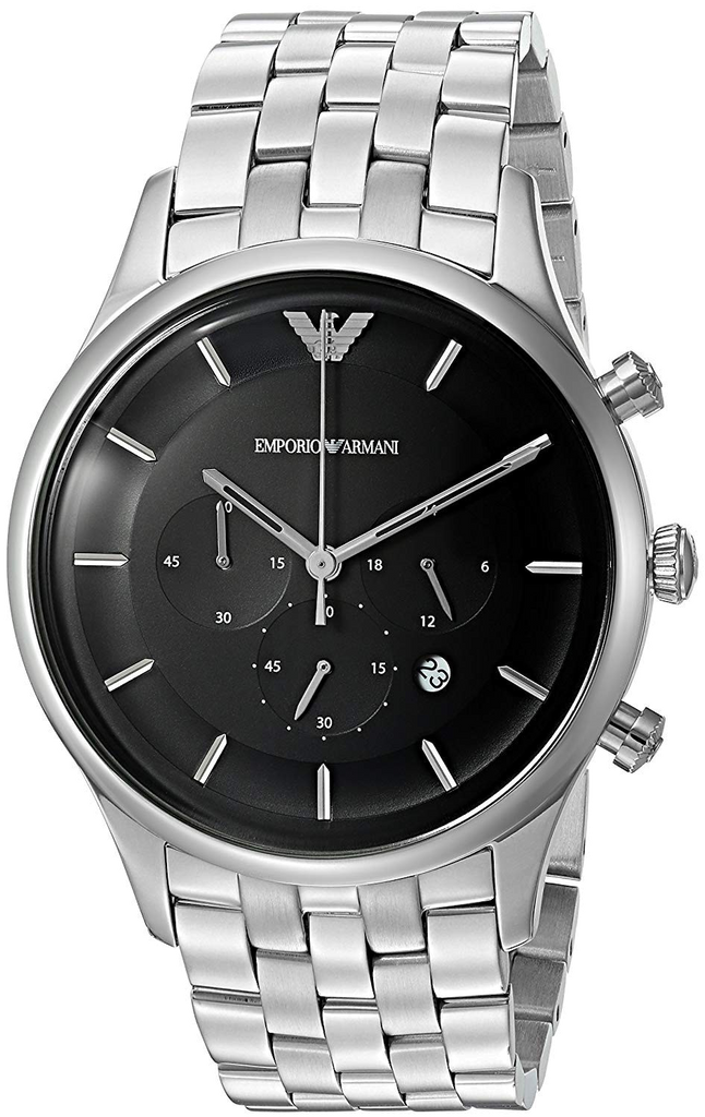Emporio Armani Chronograph Black Dial Silver Steel Strap Watch For Men - AR11017 Buy Now By Emporio Armani